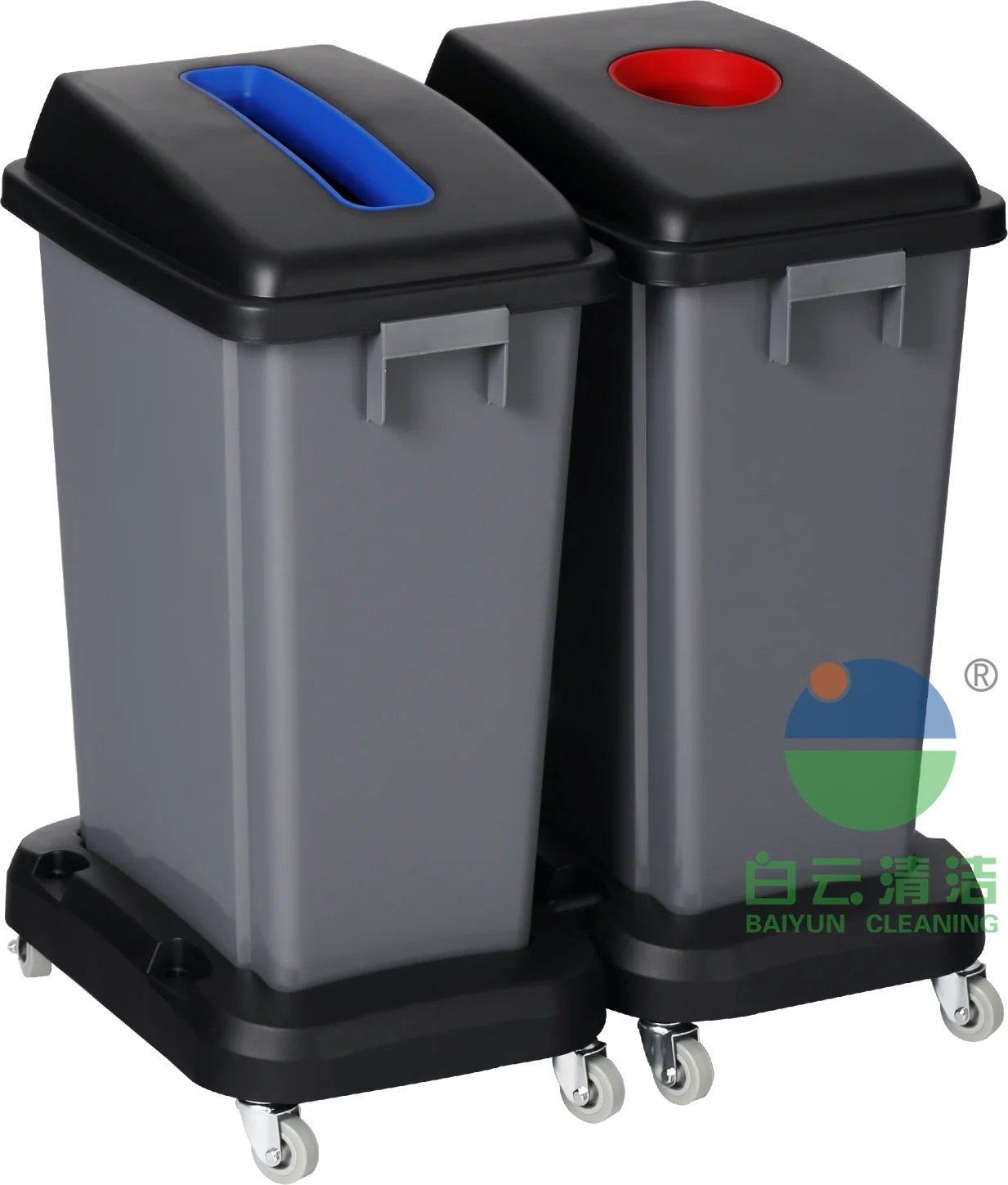 Wholesale AF07332B AF07332A AF07333B AF07333A  2*60L 3*60L Outdoor Waste Classification Bins for Cities Kitchen
