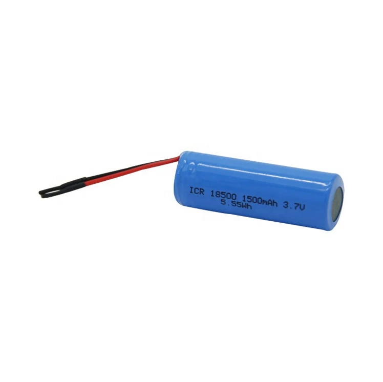 3.7v 18500 Li-ion Rechargeable Battery 18500 1500mah 3.7v Single Battery With Connector
