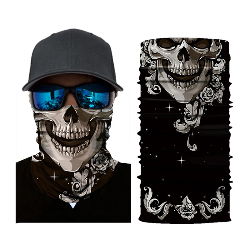 
Skull Fishing Paisley Bandana Face Crop Top Neck Gaiter Headwear Bandana Tube Outfit Customised Bandana Durag Calavera 