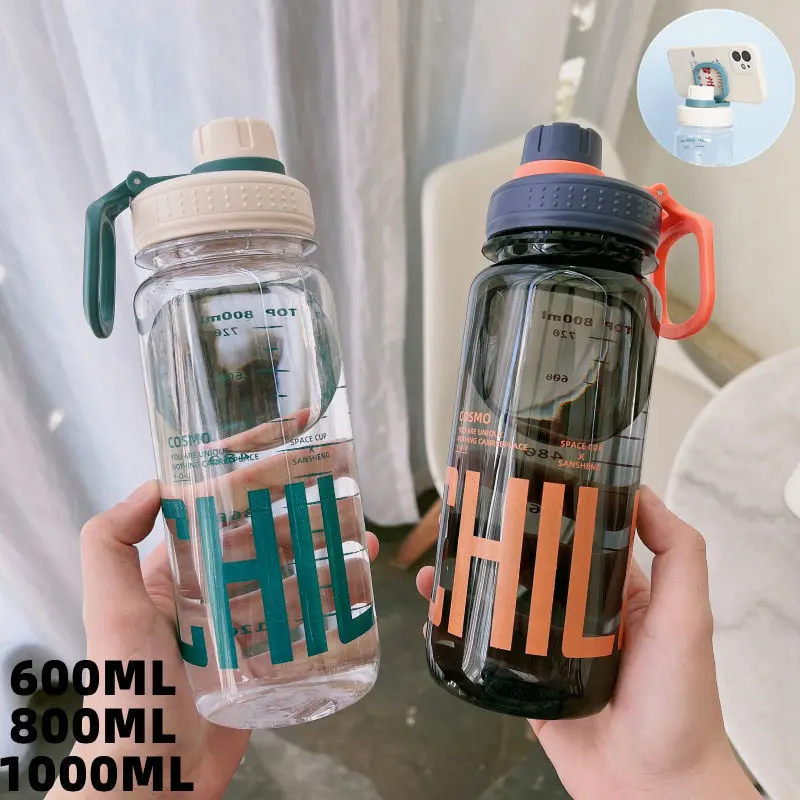 Large Capacity Water Bottle Gym Fitness Drinking Bottle Outdoor Camping Climbing Hiking Sports Shaker Bottles Fashion Kettle NEW