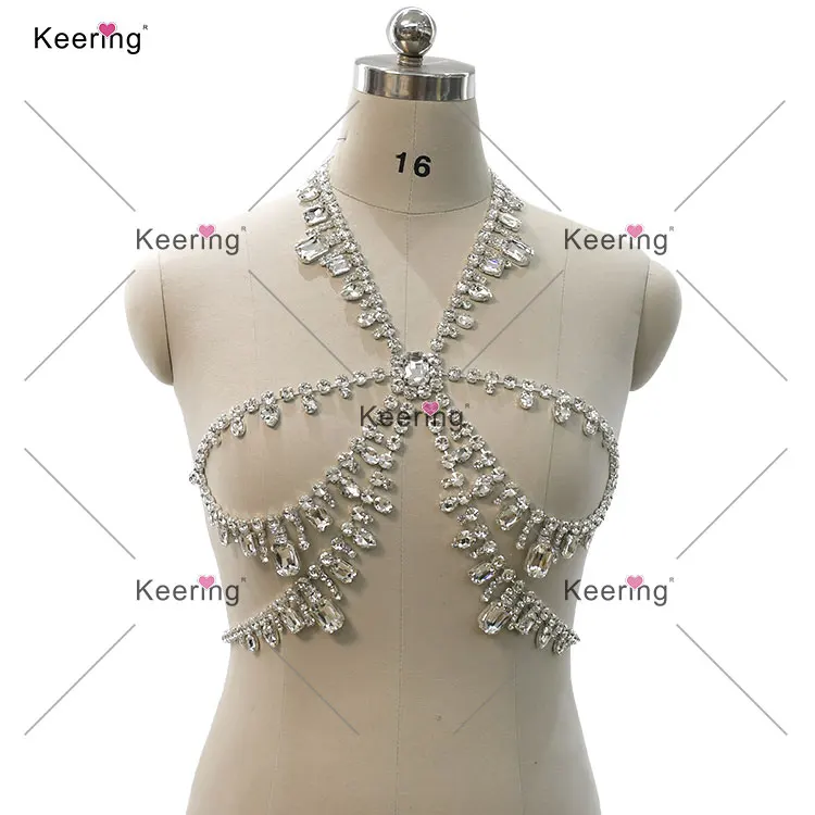 Keering модные персонализированные аксессуары для платья с кристаллами из нержавеющей стали сексуальное нижнее белье со стразами цепочка тела ювелирные изделия женщин