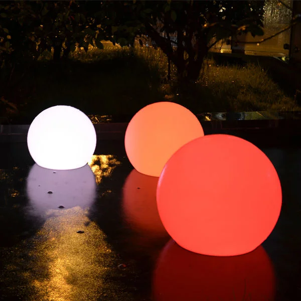 Custom Large Size 16 Colors RGB Light Orb Remote Control Color Changing Floating Swimming Pool Waterproof Plastic LED balls IP67