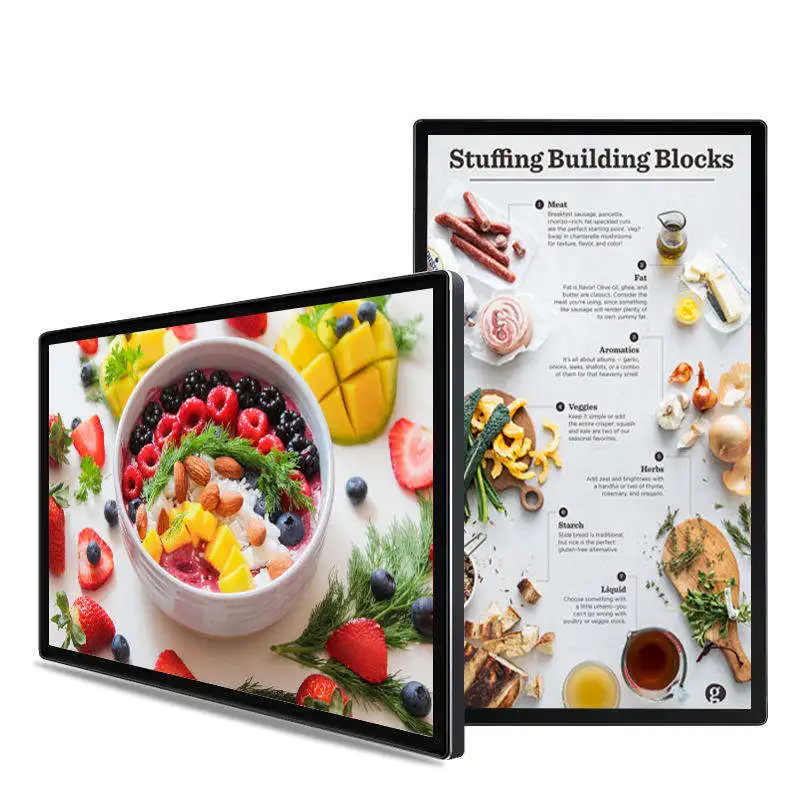 43 inch Digital Menu Board Wall Mounted Digital Signage Restaurant Cafe Digital LCD Advertising Display Screen