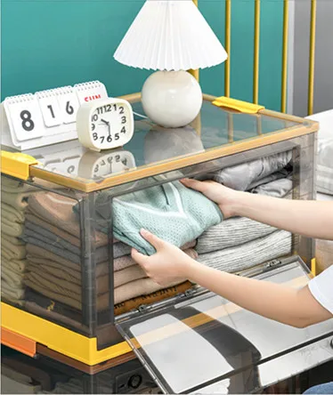 Home Student Book Storage Box Information Foldable Transparent Design Book Dormitory Finishing Storage Box