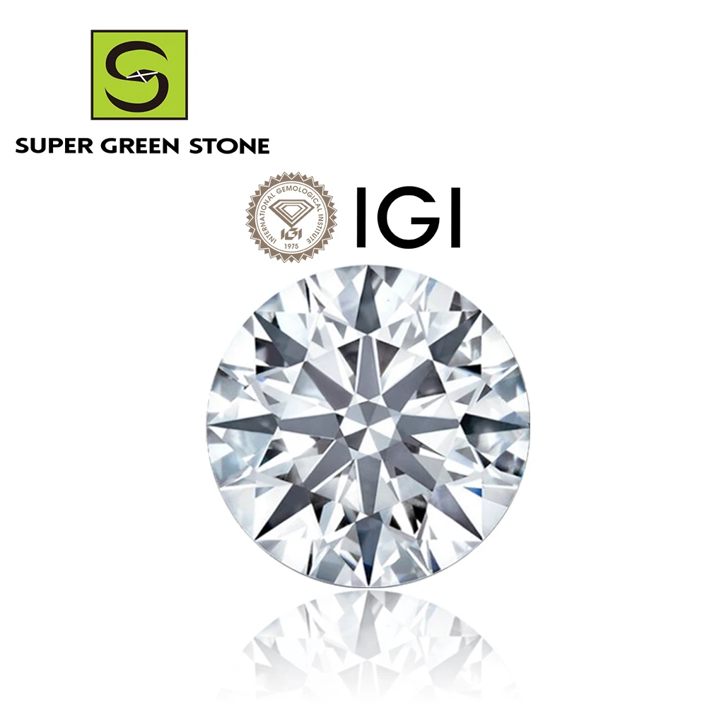 SuperGS Round Cut D VVS Color 0.5CT 1CT Loose CVD HPHT Synthetic Wholesale IGI GIA Certified Lab Grown Diamond