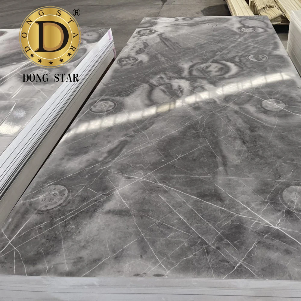 High Glossy Marble Patterned Scratch Resistant Board PVC UV Marble Sheet for Indoor Wall Decoration