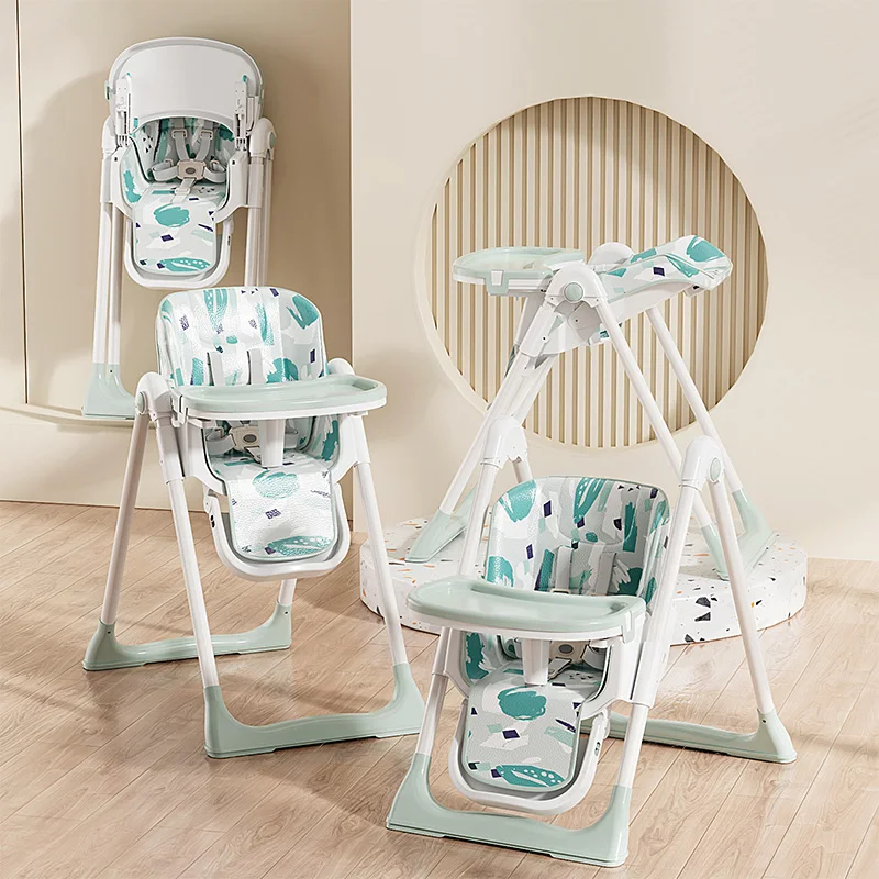 Stylish And Safe Infant Feeding Adjustable Height Dual Plate High Chair Infant Dining Chair