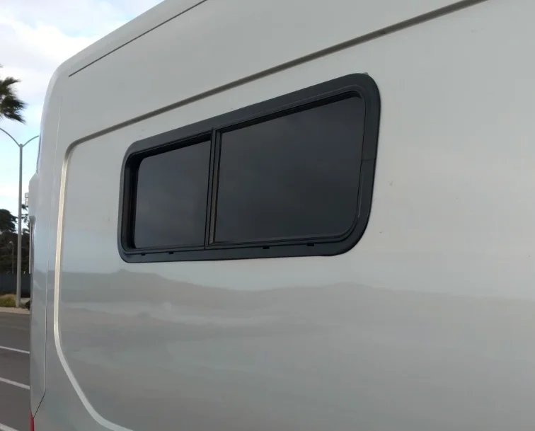 Slide  Windows Price RV Dark Tinted Glass With Mounting Ring  For Van  Camper