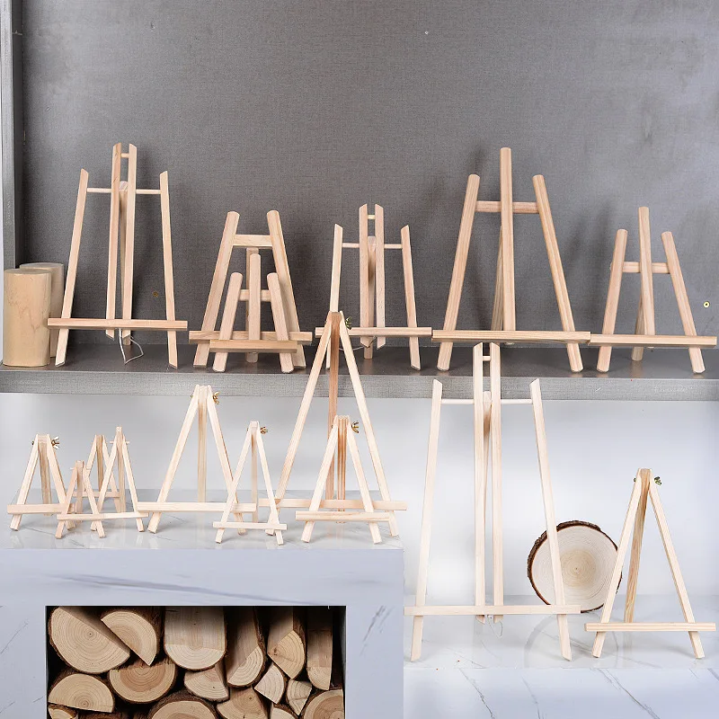 Portable Artist Easel Foldable Wooden Painting Easel Small Pine Wood Art Easel Tabletop Wooden Tripod