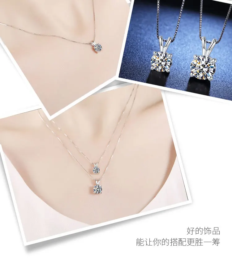 platinum jewelry necklace pt950 18k white gold moissanite prix par carat luxury queen jewelry necklace quick delivery