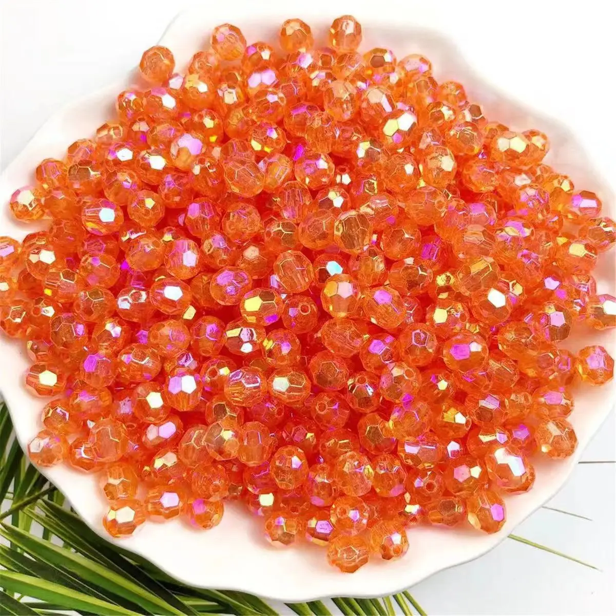 Wholesale 500g/bag  AB Colors Hair Beads Acrylic 32 Faceted Beads For DIY Jewelry Accessories Bags