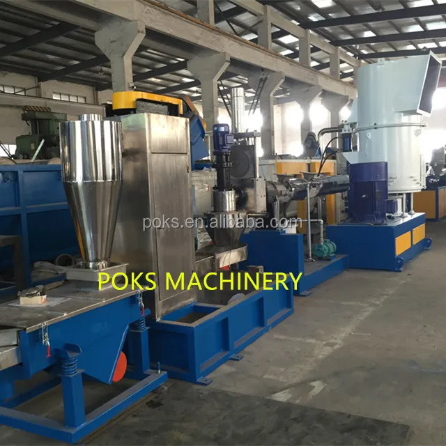 ПЭ/ПП пленочная гранулирующая линия с уплотнителем отходы пластик мягкий материал машина