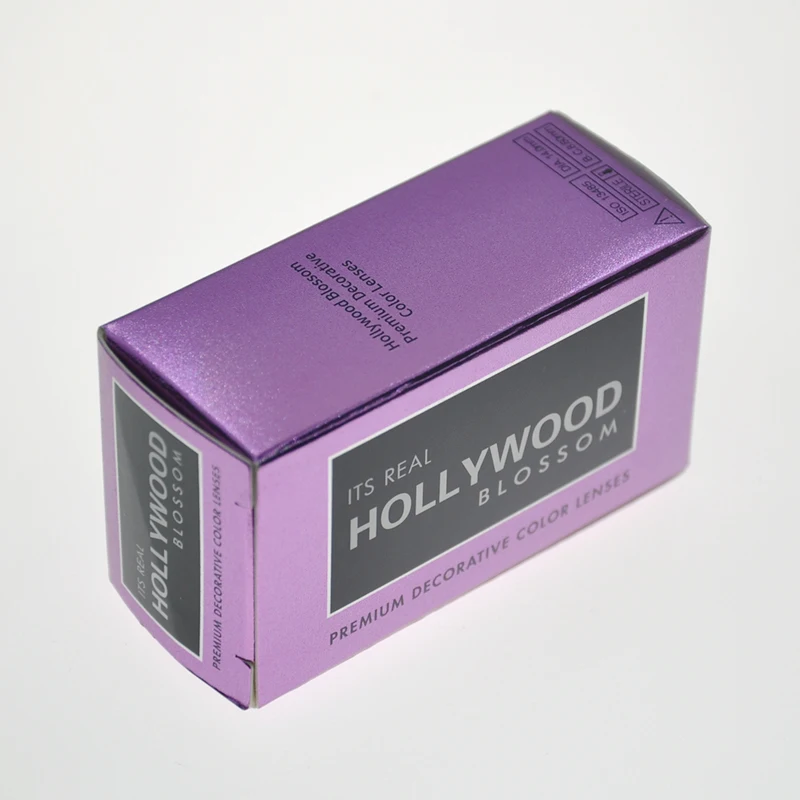 Роскошная цветная упаковка для линз Hollywood, бумажная коробка для контактных линз, цветная коробка для контактных линз, индивидуальная косметическая упаковка для контактных линз