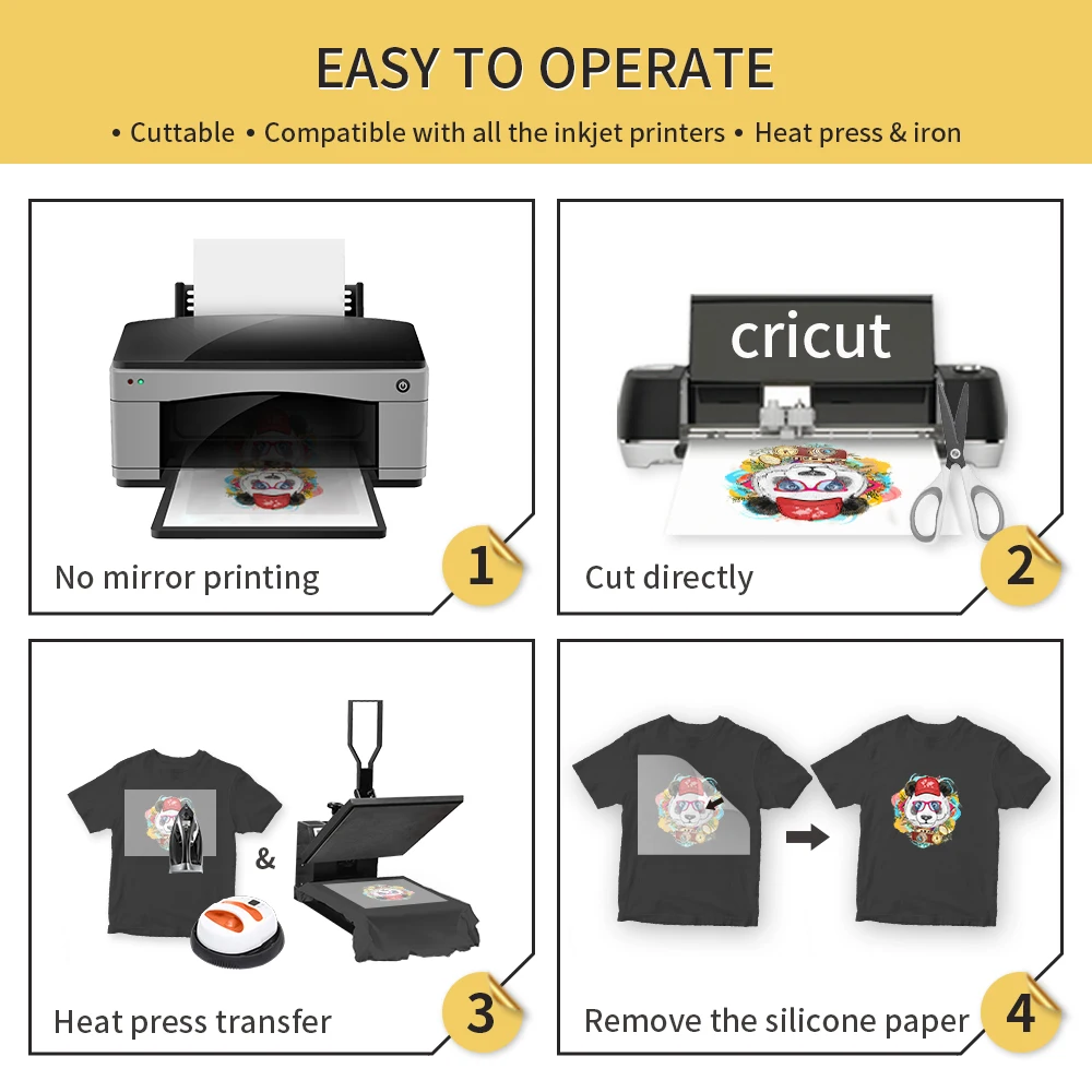 Winner Transfer hot sale A4 inkjet sublimation vinyl for dark cotton shirts