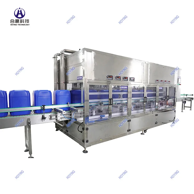 HOYING HYCZ-08 full automatic motor oil packaging machine 20/25 litres drum/bucket/jerry can filling machine by weight dosing