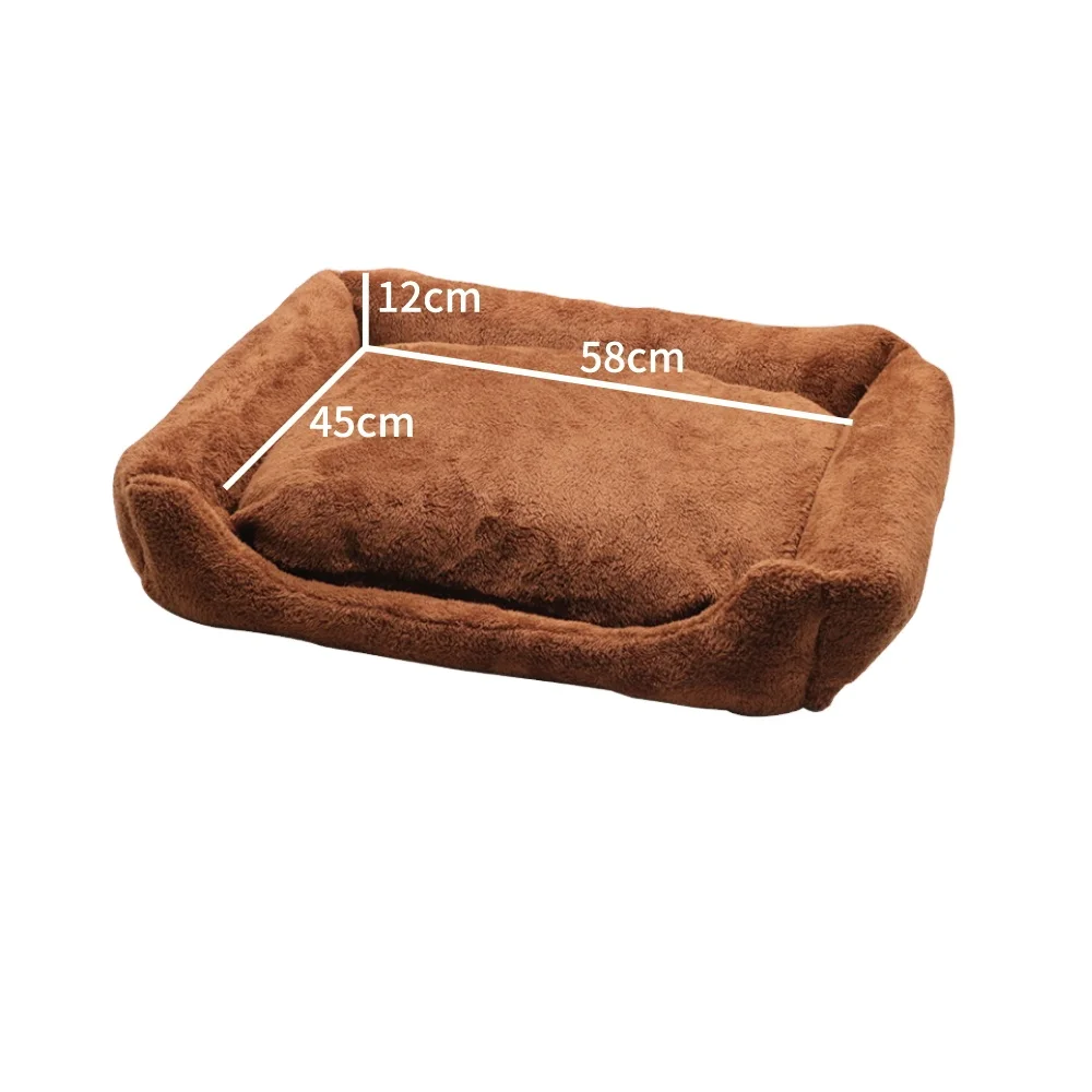 Rectangle Dog Bed Pet Baskets Warm Orthopedic Kennel Soft Cat Dog Bed For Pet Crate