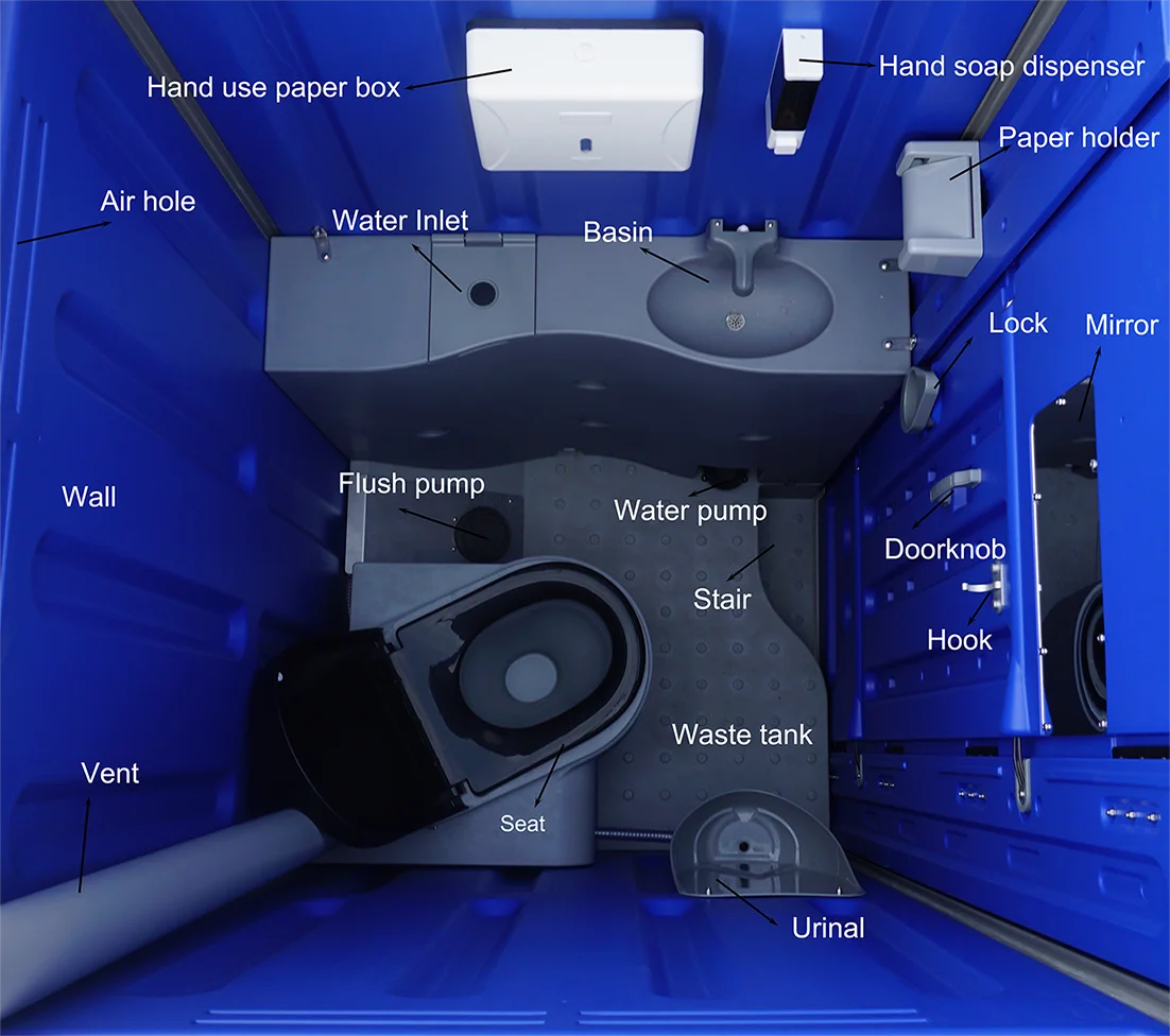 outdoor mobile porta potty public portable plastic toilet manufacture