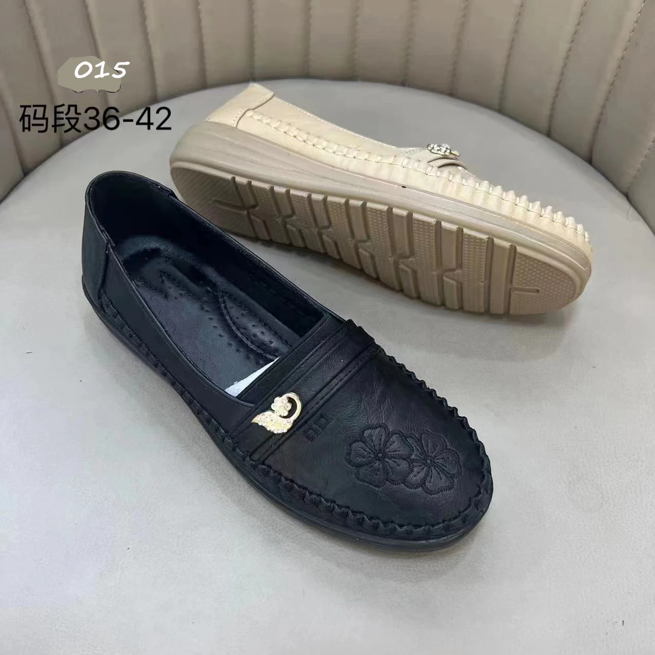 View larger image Add to Compare  Share High Quality Big Size Flower Floral Fancy Leather Loafers bridal Moccasins