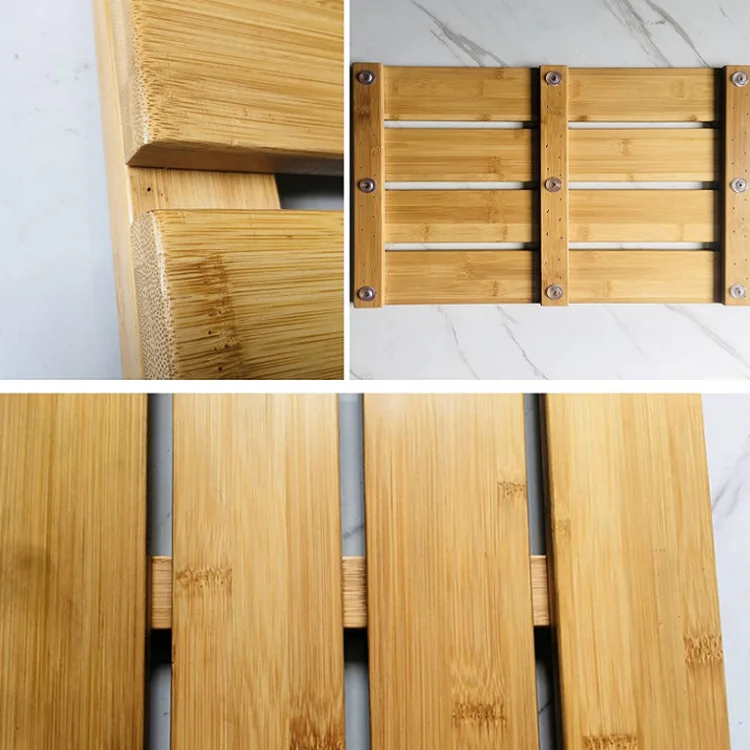 Hot Selling Bath Shower Mat Teak Wood Luxury Spa Solid Indoor / Outdoor Inside Or On The Bathroom Bath Mat