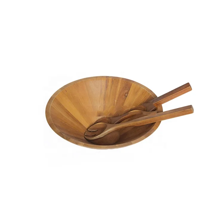 
Factory Reusable Handmade 100% Natural Round Salad Bowl Bamboo Wooden Coconut Bowl 