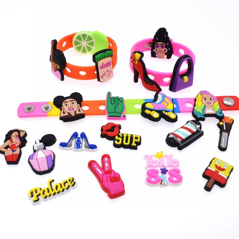 Cheap Cartoon Shoe Charms Different Shape Croc Charms for bracelet decoration crock  Men Women Gifts