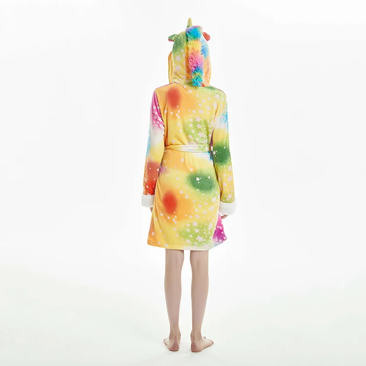 
Fashion Unicorn Bathrobe Sleepwear Adult Animal Pajama Unicorn Bath Robe Cartoon for Women Men 