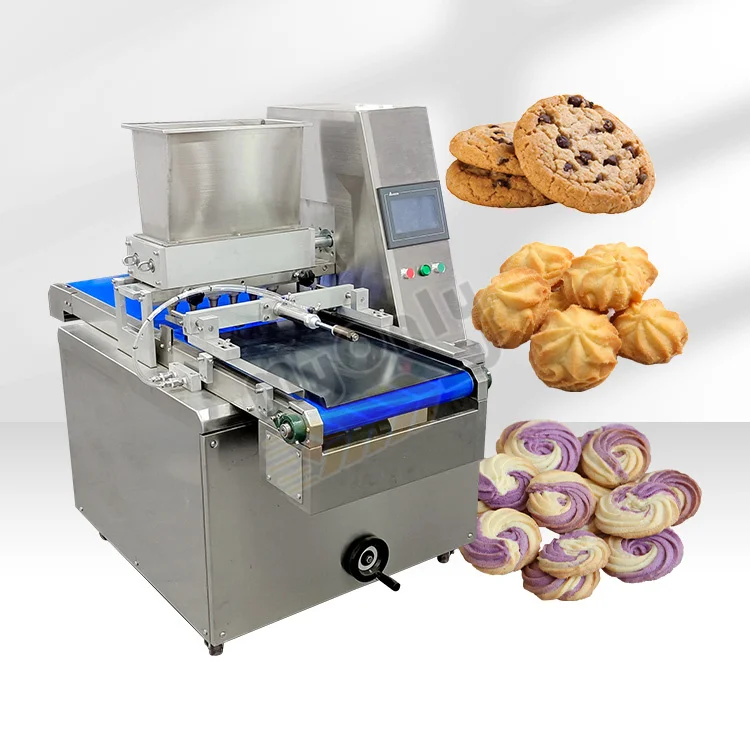 Industrial line meringue cream cookie or marshmallow production