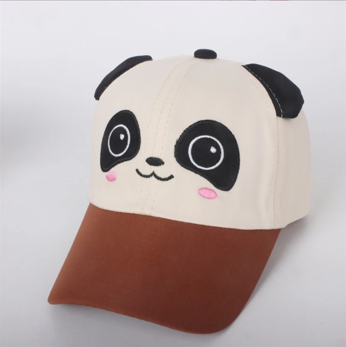 Kids Panda Baseball Cap Custom Panda Logo Sports Caps 5 Panel Kids Baseball Hat