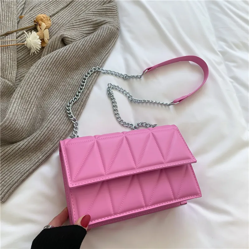 2024 new wave Korean storage bag version of western style chain embroidered small square bag mini slung shoulder bag