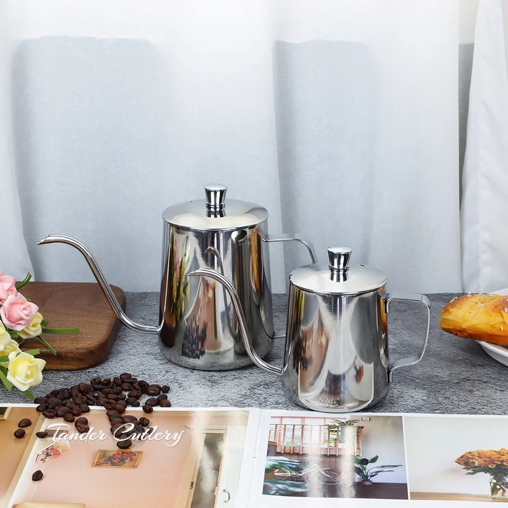 Factory Stainless Steel Gooseneck Manual Pour Over Hand Drip Pot Coffee Kettle Pot For Drip Coffee Milk Jugs  Mini 12 oz / 20 oz