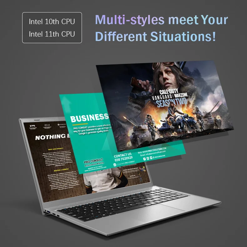 Ноутбук игровой 15 6 дюйма Core i5 10th i7 1065G 11th Win 11 DDR4 8 ГБ 16