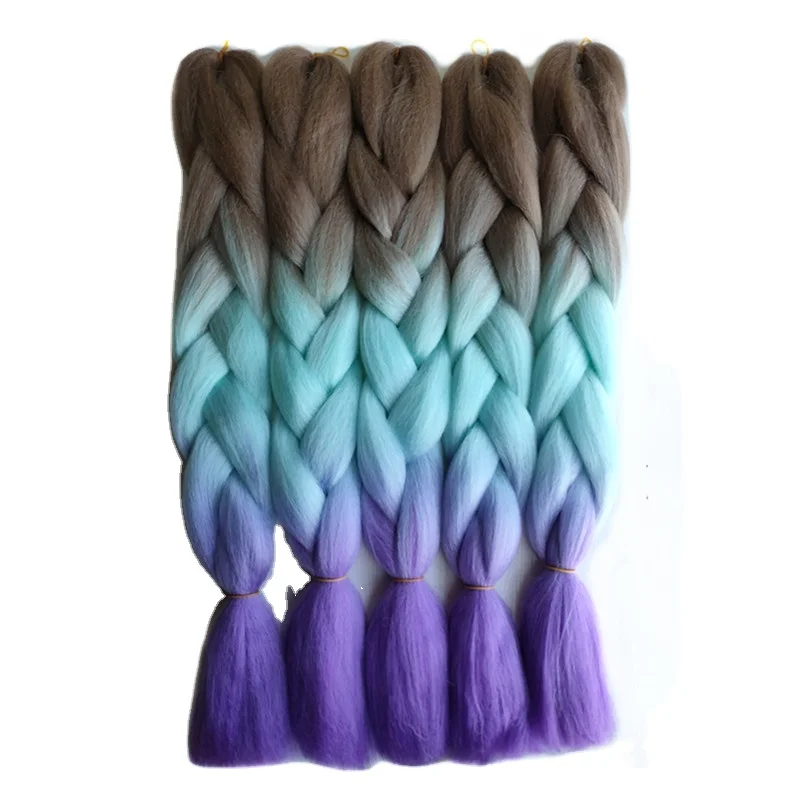 
Top Fashion Hair Synthetic Jumbo Ombre Braiding Attachment Hair Extensions Bulk Crochet Braids Hair 