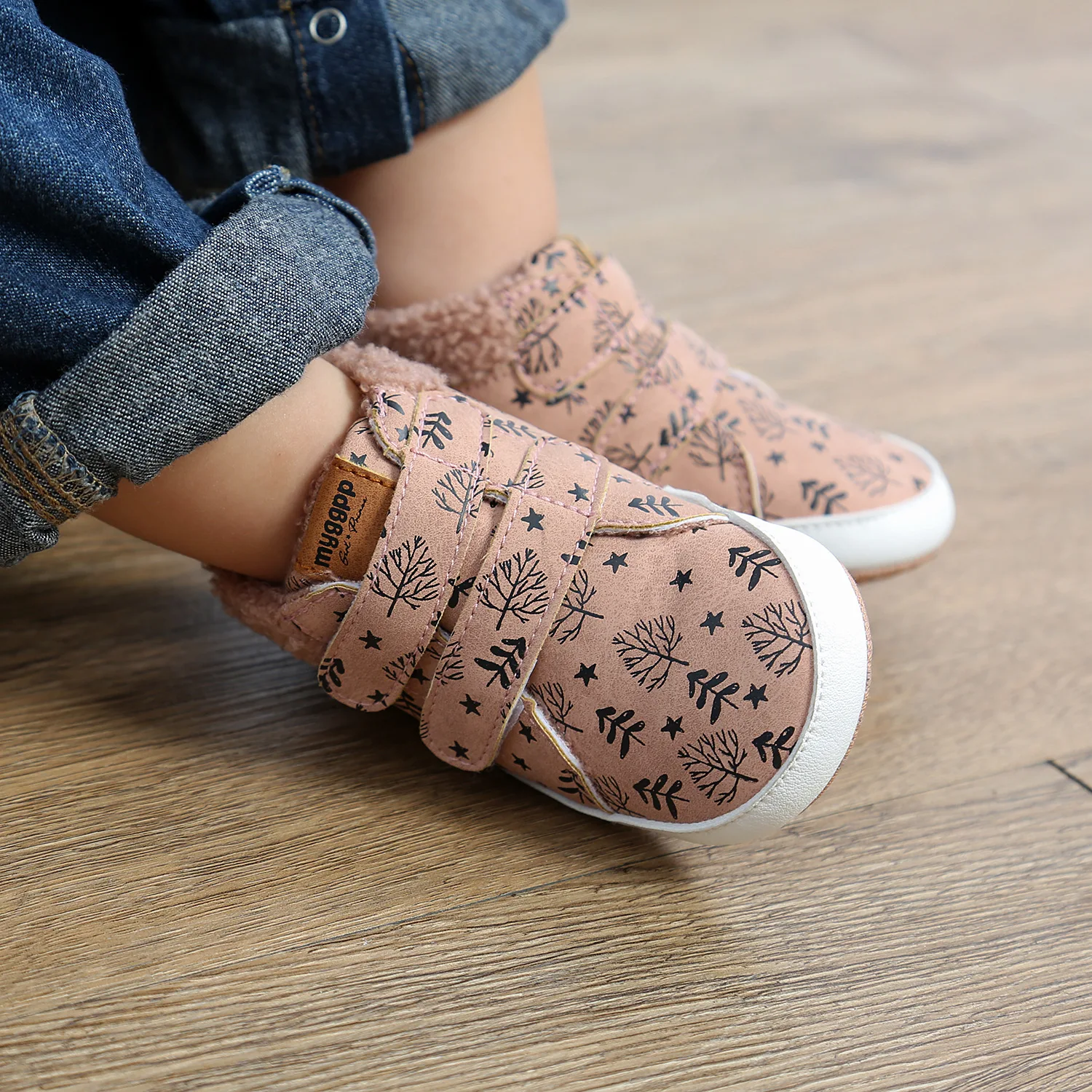 High top fall and winter baby Waterproof shoes Toddler Warm wool felt baby shoes