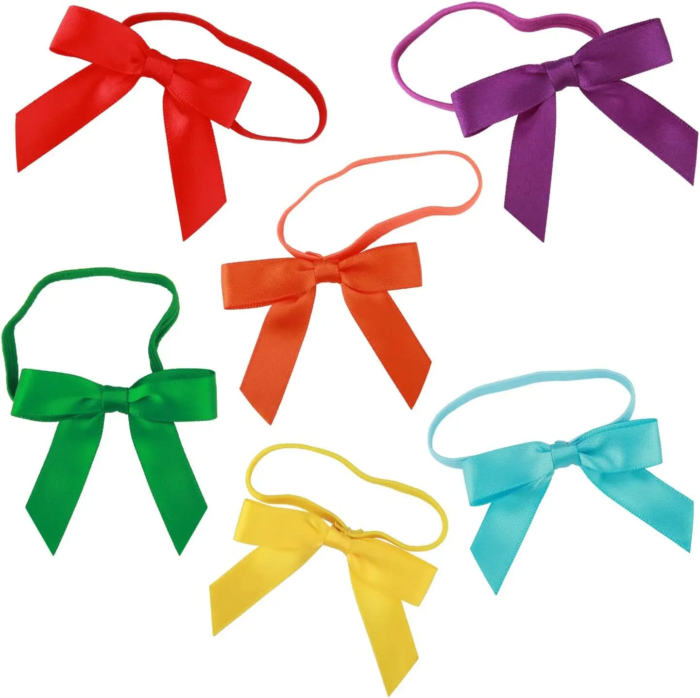 OKAY Custom Stretch Elastic Loops with Pre-Tied Red Ribbon Bows for Gift Wrapping