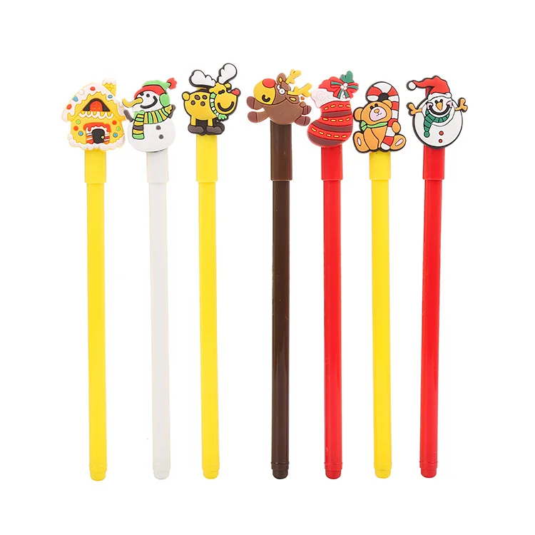 Excellent quality snowman Christmas bendable pen creative stationery gel ink  PVC soft stationery 0.5mm pen