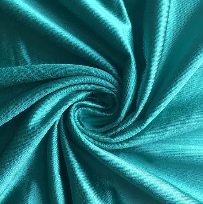 Shiny In stock Plain Dyed 4 way stretch 18% spandex 82% polyester custom logo swimwear fabric