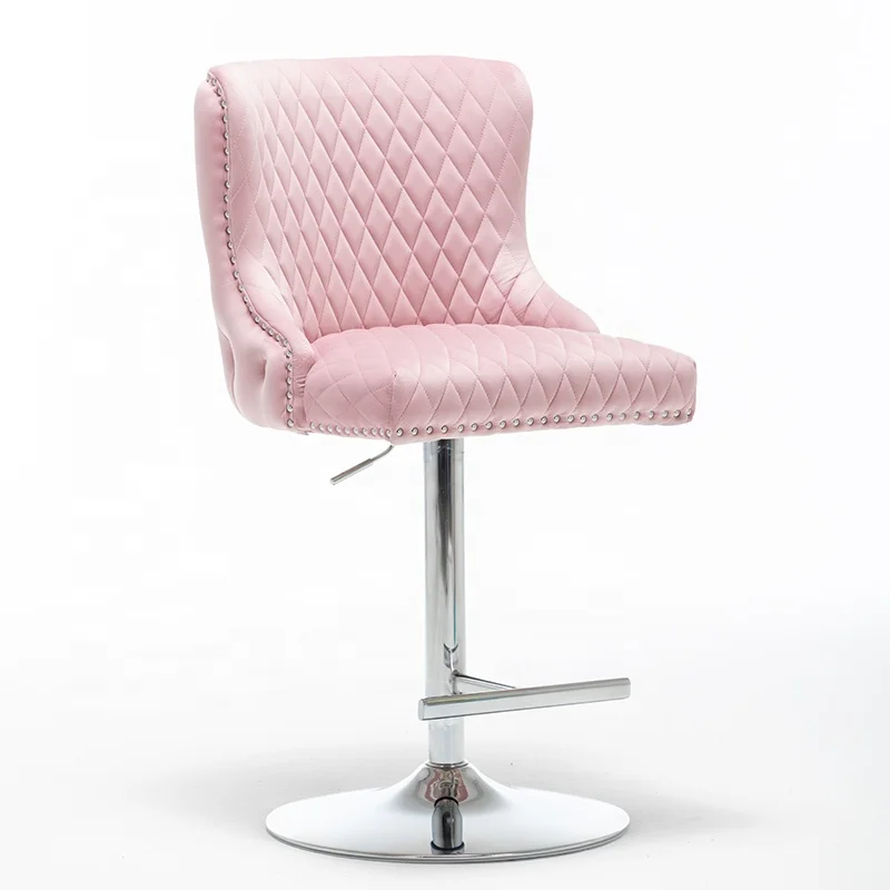 Seat and front back diamond back deep buttons lion knocker velvet bar chair