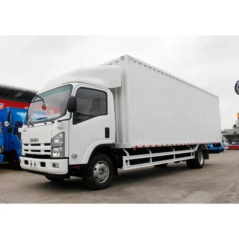 Лидер продаж грузовой автомобиль среднего размера ISUZU мощный дизельный двигатель 4x2 тип привода грузовики с фургоном NPR