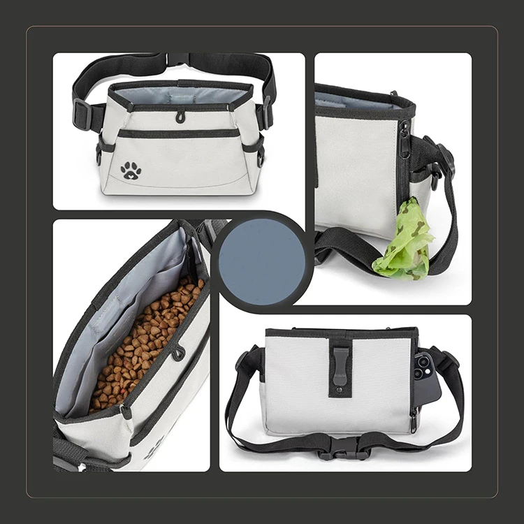 Custom Design high quality and weatherproof personalized luxury Fanny Pack Pet Training bag magnetic closing dog treat pouch