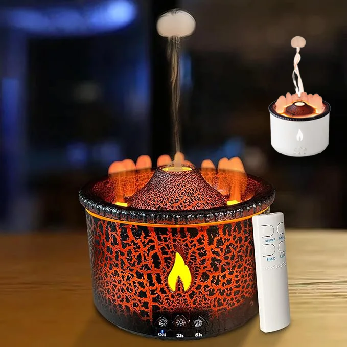 Blue Yellow Fire Flame Custom Vulcano Air Fragrance Volcano Jellyfish Defuser Humidifier Home Room Aromatherapy Mist Oil Difuser
