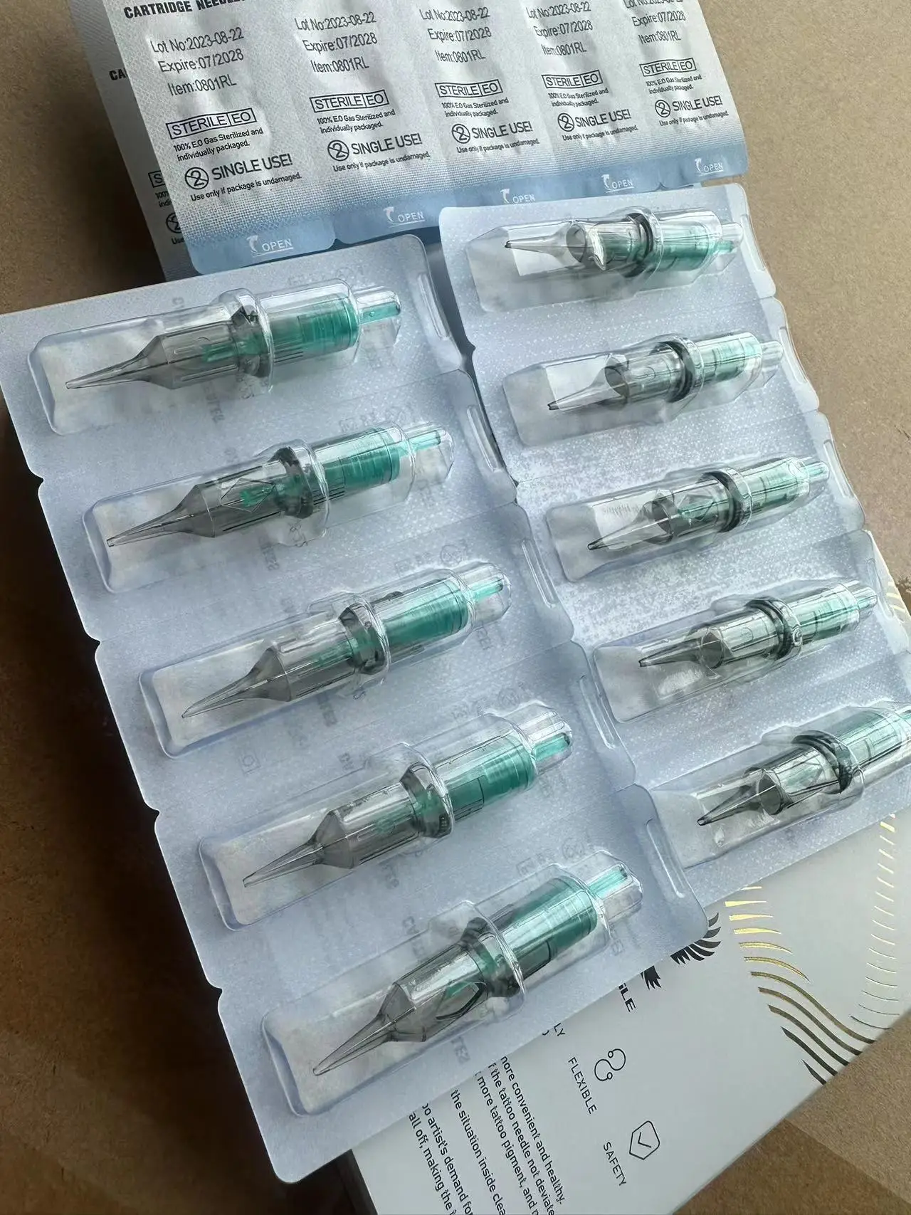 2023 Hot Selling 1201RL New Acme 10pcs/box Wholesale OEM High Quality Cartridges Tattoo Needles With Membrane