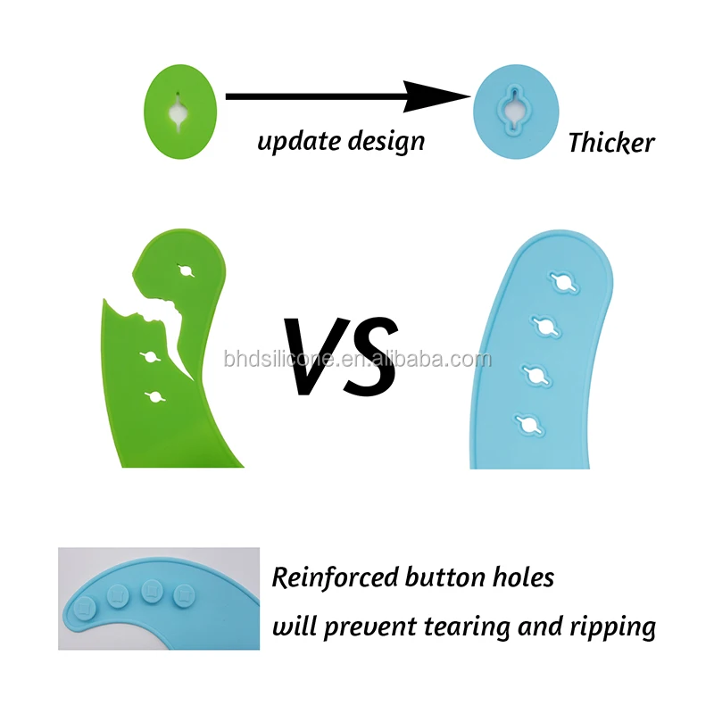 Benhaida Anti Bacteria Waterproof Rolling Up Feeding Pocket Easy to Clean Food Grade Silicone Baby Bib