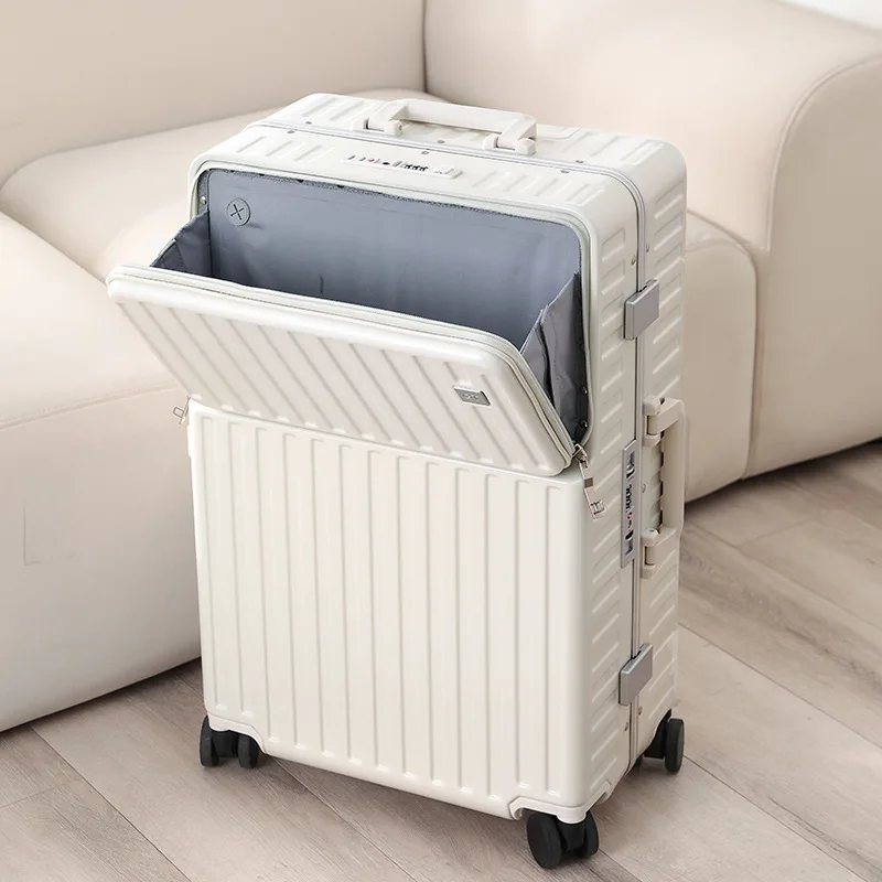 Wholesale fashion professional hard travel bag luggage case with aluminum frame PC suitcase