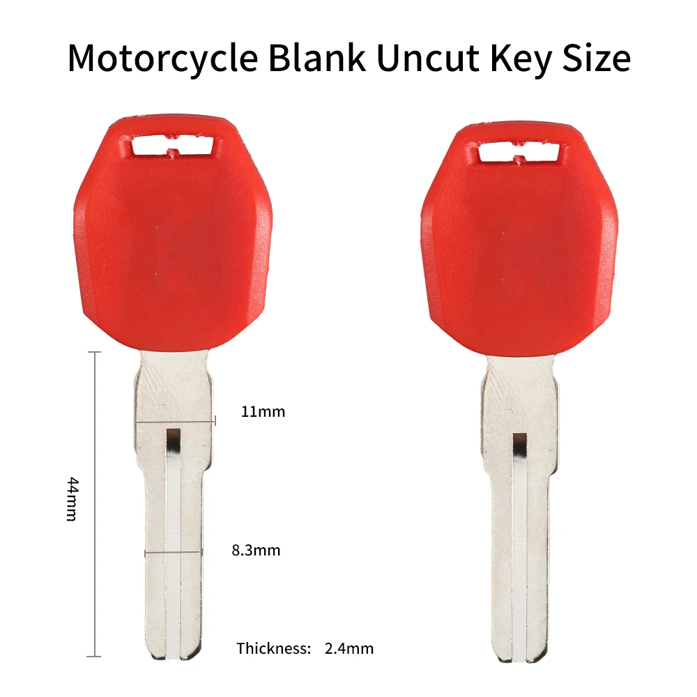 New Blank Motorcycle Uncut Keys Black Blue Red Length 44mm for KTM Motorbike Spare Part Replacement Accessory