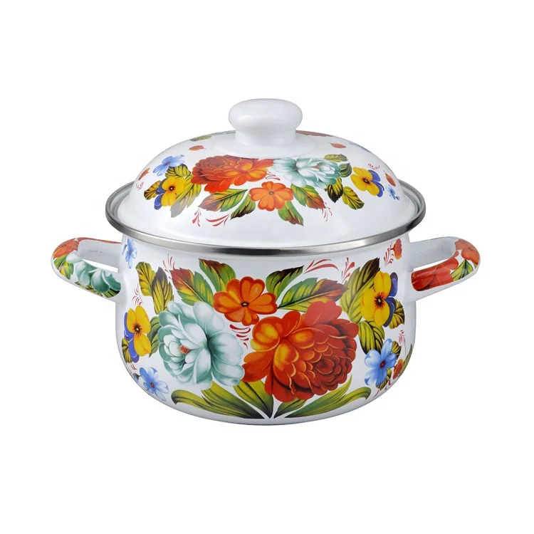 
806D Enamel Casserole Set Enamel Pot Set With SS Ring 