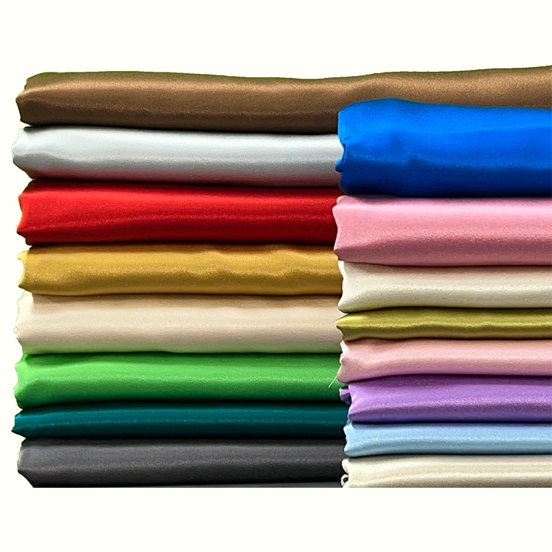 wholesale solid color dyed oeko-tex 100 100% silk satin fabric for women wedding dress