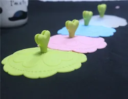 China custom made european simple geometric pattern hold the spoon silicone coffee cup lid