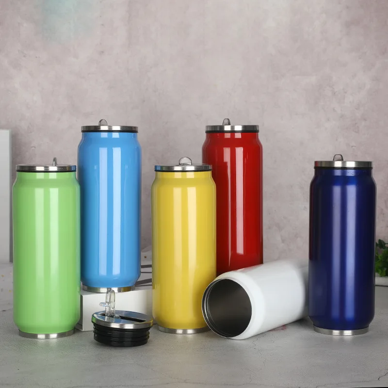 500ml Stainless Steel Coke Can Fashion Creative Can Thermal Water Bottle Vacuum Insulated  Cola Style Bottle Hydr Flask