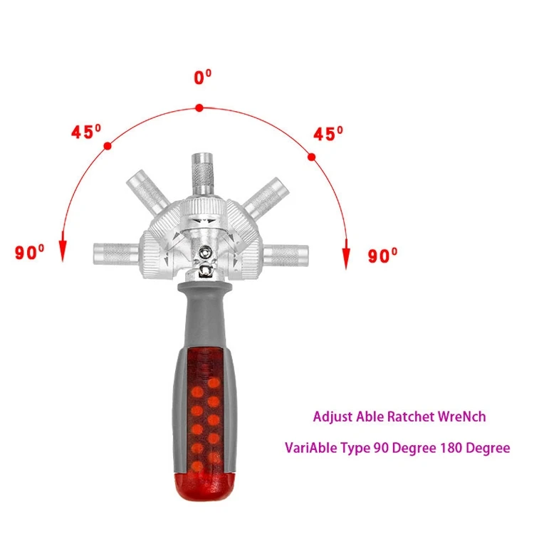 Precision 11 In 1 Ratchet Tool 180 Rotating Multi-angle Head Cross Slotted Torx Hexagon Combination Multi-angle Screwdriver Set