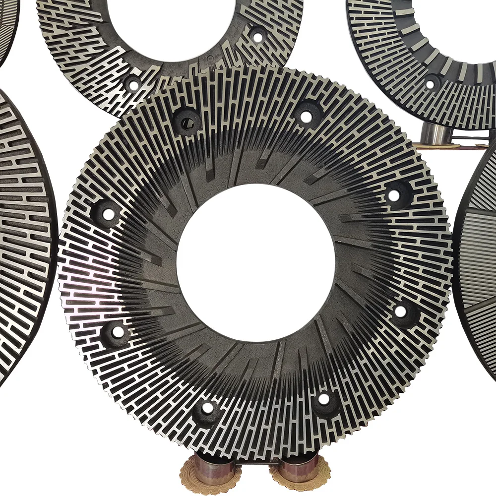 Double disc refiner plate for pulping paper machine